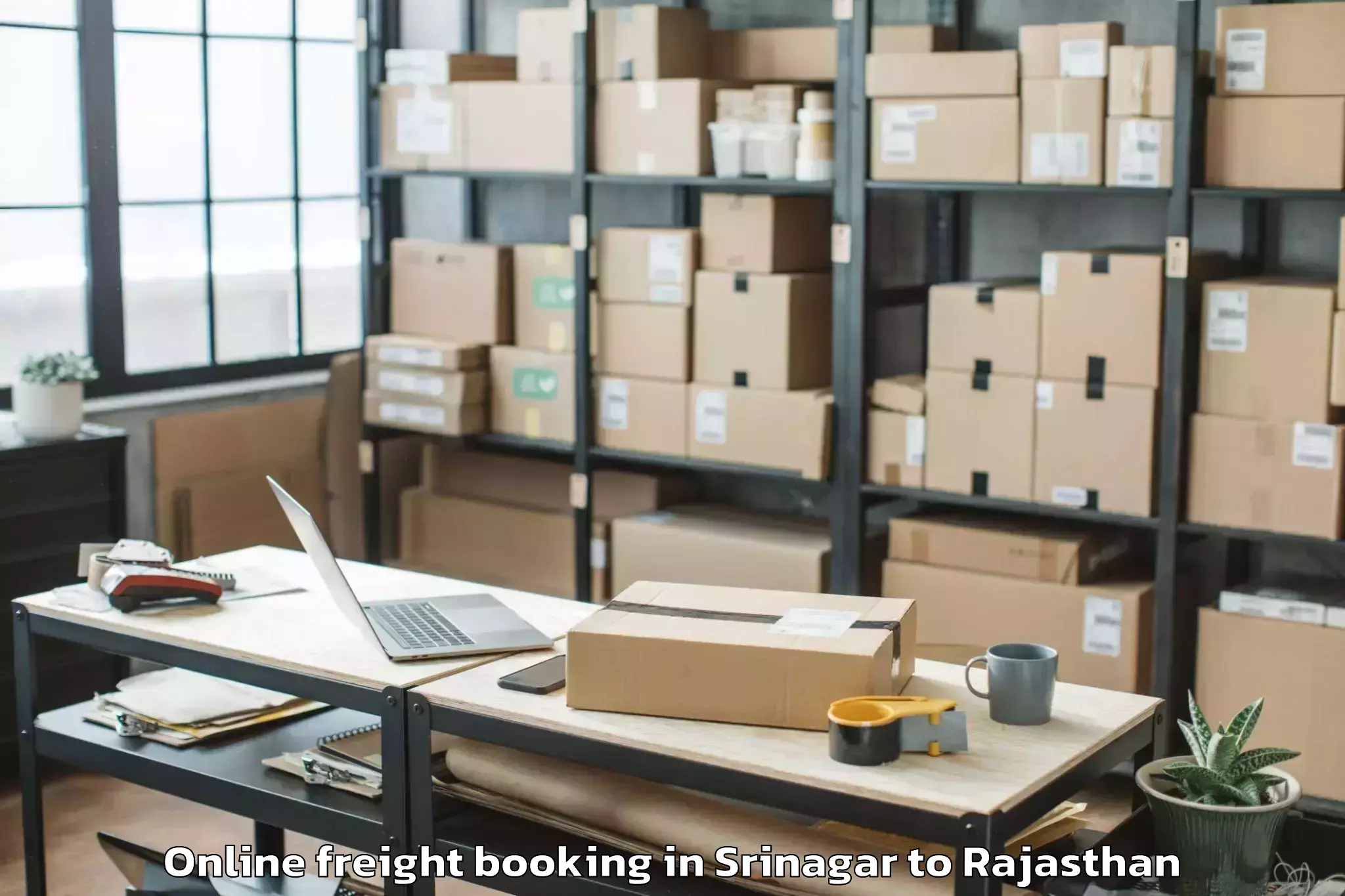 Easy Srinagar to Kota Airport Ktu Online Freight Booking Booking